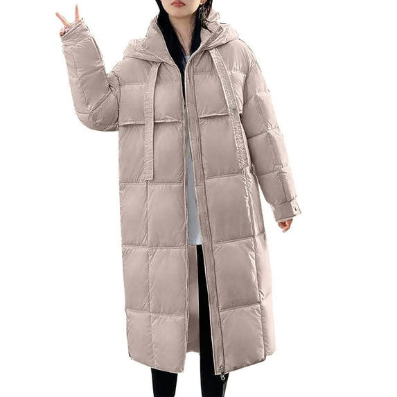 Niaviben Puffer Jacket Womens with Hood Zip Up Jackets for Women Plus Size Puffer Jacket Women Winter Jacket Womens Puffer Jacket Winter Coats Womens Coat Khaki 3XL