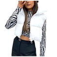 thumbnail image 1 of Niaviben Puffy Vest Women Cropped Puffer Vest Warm Vest for Women Shirts Casual Womens Jackets Dressy Casual Women Jackets Womens Jackets Casual White XS, 1 of 8