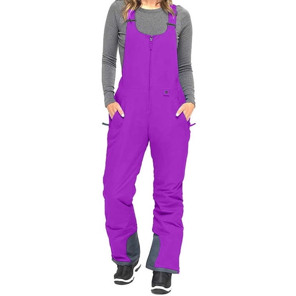 Niaviben Ski Onesie Women Ski Pants Women Ski Pants Women Waterproof Ski Clothes for Men Women Ski Jacket Womens Ski Coat Ski Suits Purple 2XL