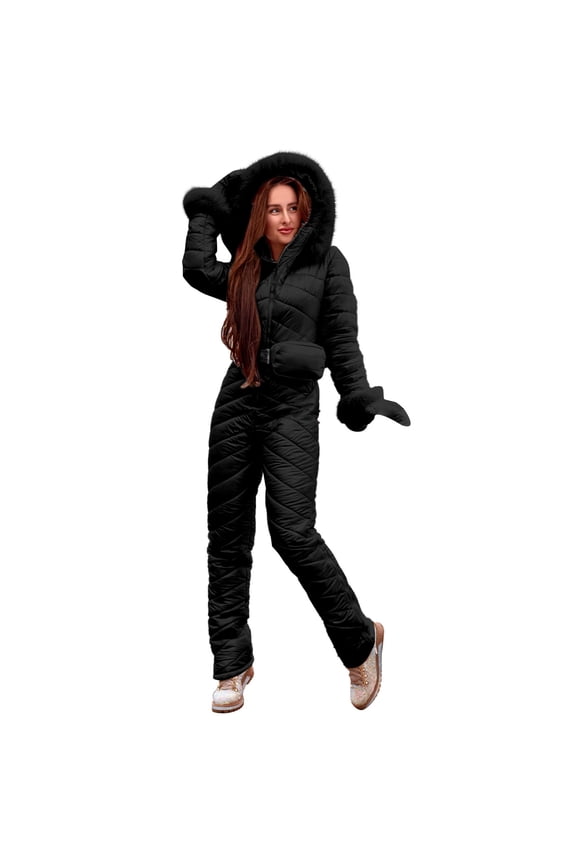 Ski Onesie Women Winter Onesie Women Ski Pants Women Waterproof Women's Skiing Clothing Ski Clothes for Men Women's Ski Wear Ski Essentials for Women Black 2XL