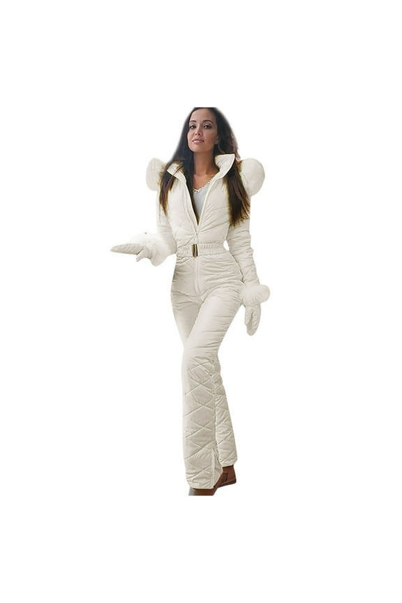 Ski Onesie Women Winter Onesie Women Warm Jackets for Women Ski Suits for Women Jackets for Women Ski Clothes for Women Womens Plus Size Ski Jacket White XL