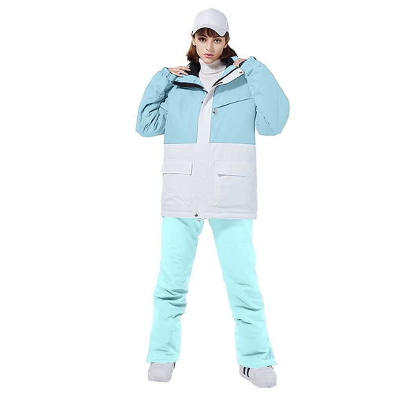 Niaviben Ski Sets for Women Snowboard Jacket Woman Thermal Set Jackets for Women Trendy Women Ski Suits Ski Jackets Womens Jackets Dressy Casual Dark Blue L