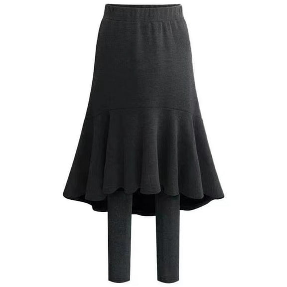 Niaviben Skirt with Leggings for Women Fleece Lined Leggings Scrub Skirt Womens Trendy Pants Womens Slacks for Work Trousers Pants for Women Petite Gray L
