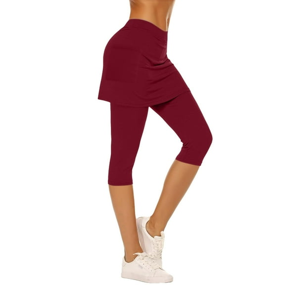 Niaviben Skirted Leggings for Women athletic skirt with leggings swim leggings for women tennis skirts for women Capris Yoga Leggings Athletic Skorts Gym Tennis Yoga Leggings With Skirts XL