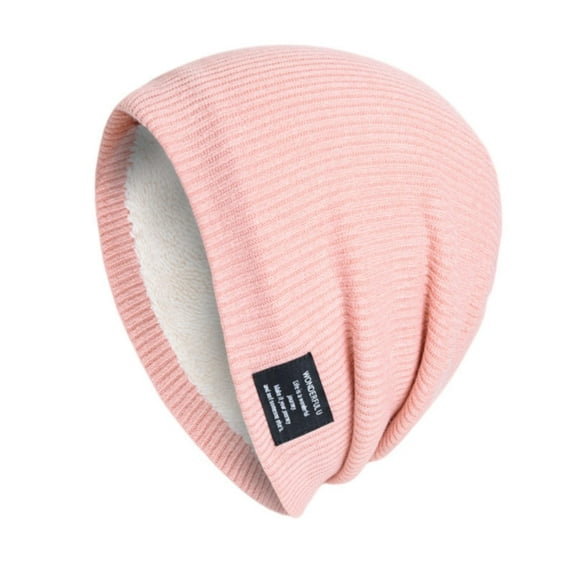 Niaviben Skull Cap Warm Ear Protection Knitted Hat Hats for Men Knit Hat No Brim Hats for Men Caps for Women Caps for Men Mens Skull Cap Pink One Size