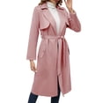 thumbnail image 1 of Niaviben Suede Jacket Women's Long Trench Coat Lapel Coat Waterproof Rain Jacket Women Jacket for Women Lightweight Jacket Waterproof Windbreaker Women Red S, 1 of 8
