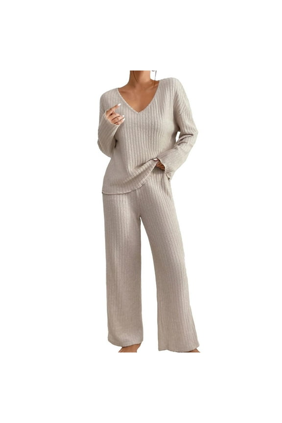 Sweater Sets for Women Knit Sets Two Piece Women Going Out Set Casual Sets for Women Comfy Set Womens Fall Sets Sweats for Women Beige XL