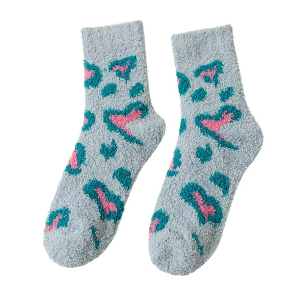 Niaviben Thick Fuzzy Socks Thermal Socks Winter Socks Vintage Socks Woman Socks Winter Socks for Men Comfy Socks Blue One Size
