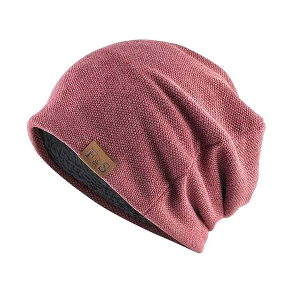 Niaviben Thin Beanie Womens Beanies for Winter Warm Hats for Women Brimless Hats for Men’s Hats Newsboy Hats for Women Brimless Hats for Women Red One Size