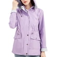 thumbnail image 1 of Niaviben Windbreaker for Women Womens Windbreaker Jacket with Hood Warm Jackets for Women Casual Jackets for Women Trench Coat Women Waterproof Windbreaker Women's Jacket Purple S, 1 of 7