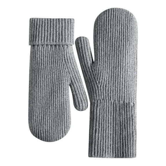 Niaviben Winter Mittens Winter Clothes for Women Windproof Thermal Gloves for Women Wool Liner Gloves Ski Gloves Gray One Size