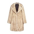thumbnail image 1 of Niaviben Women Faux Fur Coat Plush Coat Long Womens Winter Coat Women's Jacket Women Coats Dress Coats for Women's Winter Coats Beige L, 1 of 4