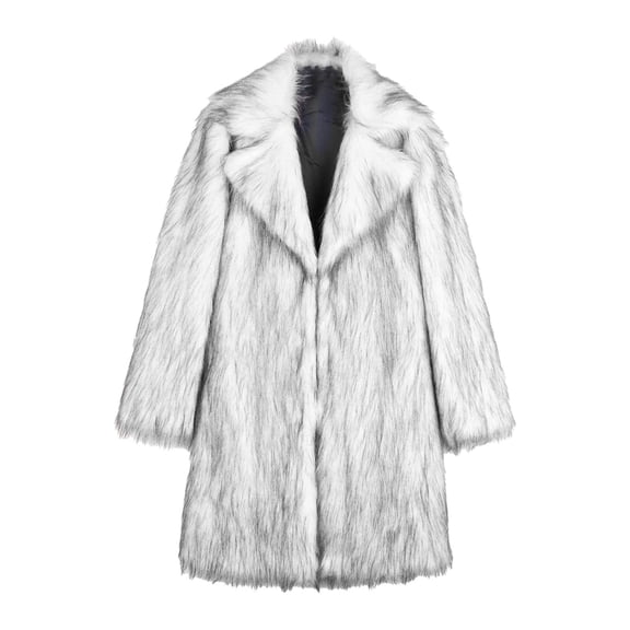 Niaviben Women Faux Fur Coat Plush Coat Long Womens Winter Coat Women's Winter Coats Ladies Jackets Winter Coat Women Jacket for Women Silver L