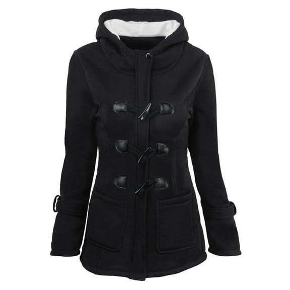 Niaviben Women's Winter Jackets Tweed Coat Long Peacoat Women Womens Coats Wool Women's Wool & Pea Coats Jacket for Women Jackets Black L
