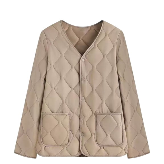 Niaviben Womens Insulated Down Jacket Cropped Puffer Jacket Women Packable Puffer Jacket Women Womens Coats Winter Jackets for Women Womens Winter Jacket Womens Puffy Jackets Khaki 3XL