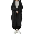 thumbnail image 1 of Niaviben Womens Pea Coat Hooded Coat Women Longline Coat Women's Coat Women's Coats Long Winter Coats for Women Winter Coat Black L, 1 of 5