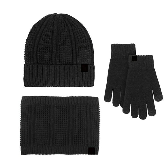 Niaviben Womens Winter Sets Winter Hats for Women Ski Cycling Hats for Women Hats for Men Outdoor Cycling Cold-proof Ear Warm Cap Thermal Gifts for Women Soft Black One Size