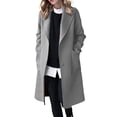 thumbnail image 1 of Niaviben Wool Winter Coats for Women Lapel Coat Longline Coat Winter Jackets for Women's Winter Coat Women's Jackets Coats for Women Gray L, 1 of 6