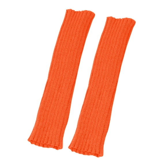 Niaviben Wrist Warmers Knit Gloves Arm Warmers Snow Gloves Mens Gloves Fingerless Gloves for Women Thermal Gloves for Women Orange One Size