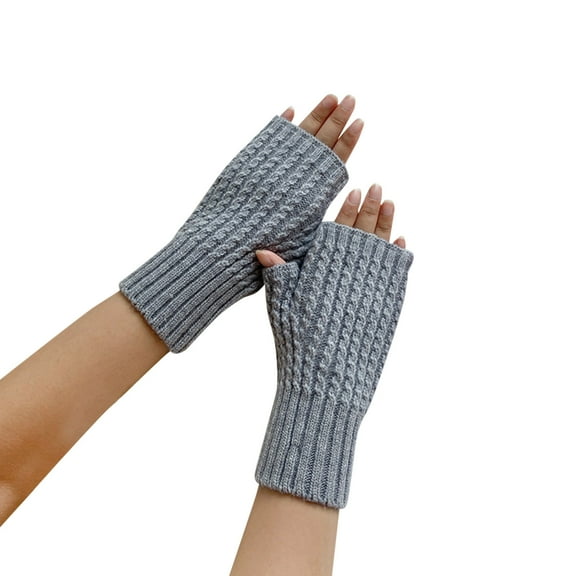 Niaviben Wrist Warmers Knit Gloves Winter Gloves Arm Warmers Elbow Length Gloves Fingerless Gloves for Women Long Gloves G One Size