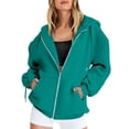 thumbnail image 1 of Niaviben Zip Up Hoodie Women Workout Jackets for Woman Sweatshirts for Women Womens Winter Coats Fall Jacket Pocket Clothing Zipper Track Jacket Hooded Top Winter Jackets for Women Sky Blue 2xl, 1 of 5