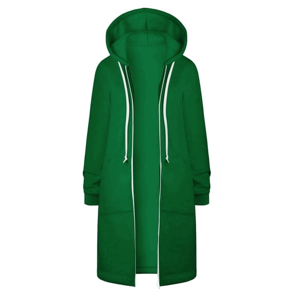 Niaviben Zip Up Hoodie Women Drawstring Hoodie Women Long Hoodie Trendy Hoodies Winter Jackets for Women Jacket Women Hoodie Green 3 L