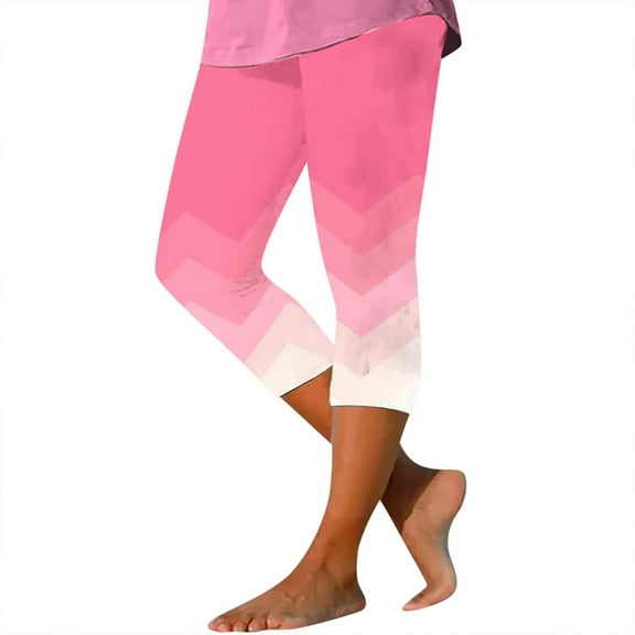 Niaviben capri leggings for women capris for seniors capri pants for women yoga pants women jeggings for women Women's Simple Conventional Printing Breast Cancer Awareness Pants Purple S