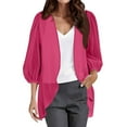 thumbnail image 1 of Niaviben cardigan for women light sweaters for women summer summer cardigans for women lightweight Chiffon Kimono Cardigane Open Front Blouse Tops blazer for women cropped jacket women Hot Pink XL, 1 of 5