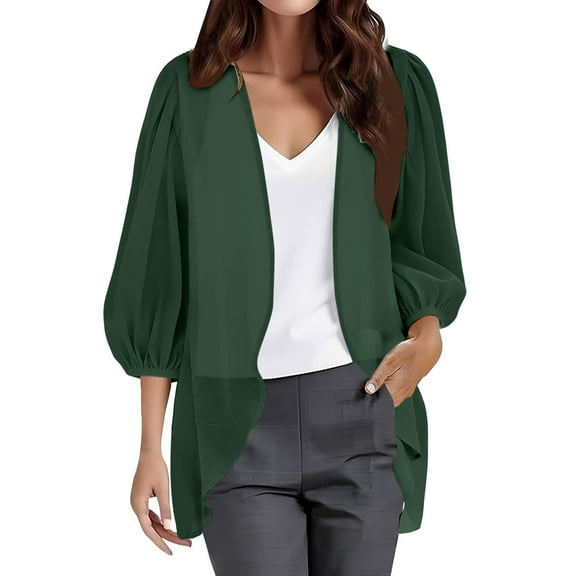 Niaviben cardigan for women light sweaters for women summer summer cardigans for women lightweight Chiffon Kimono Cardigane Open Front Blouse Tops summer cardigan summer blazer Bronze S