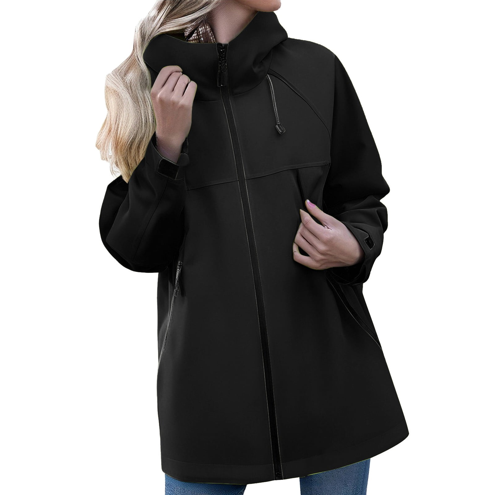 Women’s Hooded Rain Jacket with Zip Closure