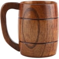 thumbnail image 1 of Nib 13 oz Wooden Beer Cup Gifts for Men Women Tankard Vintage Viking Cup Big Capacity Tea Water Classic Wood Drinking Mug Handmade Unique Coffee Mug for Dad Husband Camping Outdoor Fancy Mug, 1 of 9
