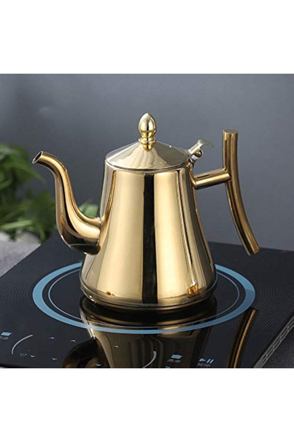 1L Stainless Steel Water Kettle TeaPot Thicker With Filter Hotel Tea Pot Coffee Pot Induction Cooker Tea Kettle Gold Silver
