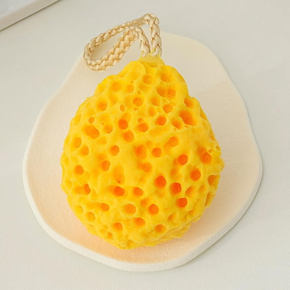 Nib 3pcs Soft Bath Sponge Yellow Shower Loofah Foam Body Scrubber for Gentle Cleansing and Exfoliation