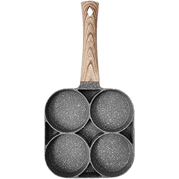 Nib Four-Hole Omelette Pan Flat-Bottomed Non-Stick Egg Dumpling Pan Breakfast Pot Kitchen Supplies