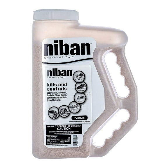 Niban Granular Insect Bait - Controls Ants, Carpenter Bees, Cockroaches & More - 4 lb. Shaker Jug by Nisus Corp.