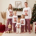 thumbnail image 1 of Nibbcoa Christmas Family Pajamas Matching Set Elk Print T-shirt with Plaid Pants, 1 of 10