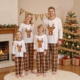thumbnail image 1 of Nibbcoa Christmas Family Pajamas Matching Set Long Sleeve Elk Print Tops and Plaid PantsSleepwear, 1 of 8