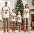thumbnail image 1 of Nibbcoa Family Matching Christmas Pajamas Set Plaid and Reindeer Print Holiday Pajamas Sleepwear, 1 of 10