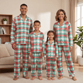 thumbnail image 1 of Nibbcoa Family Matching Pajamas Set Classic Plaid Long Sleeve Turn Down Collar Tops  Loungewear, 1 of 10