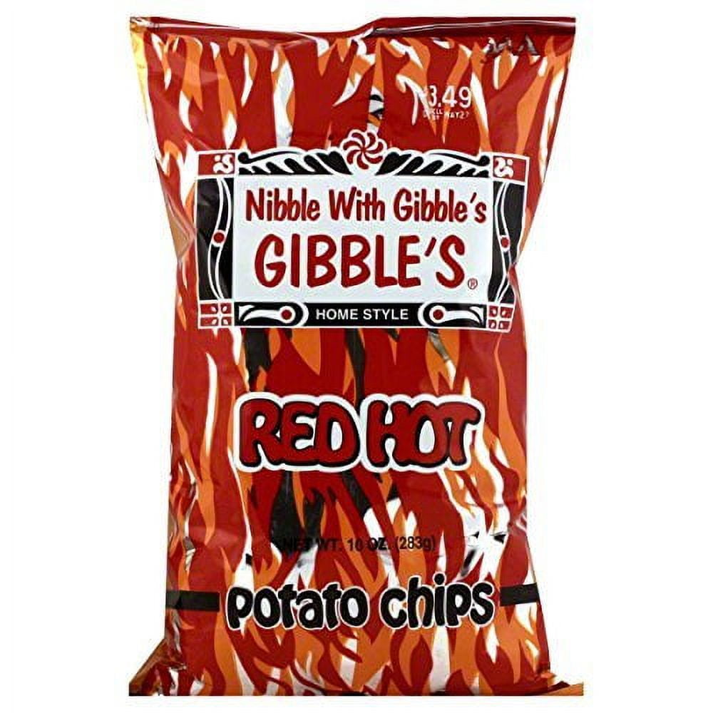 Nibble With Gibble's, Gibble's Home Style, Red Hots Potato Chips, Pack of 4