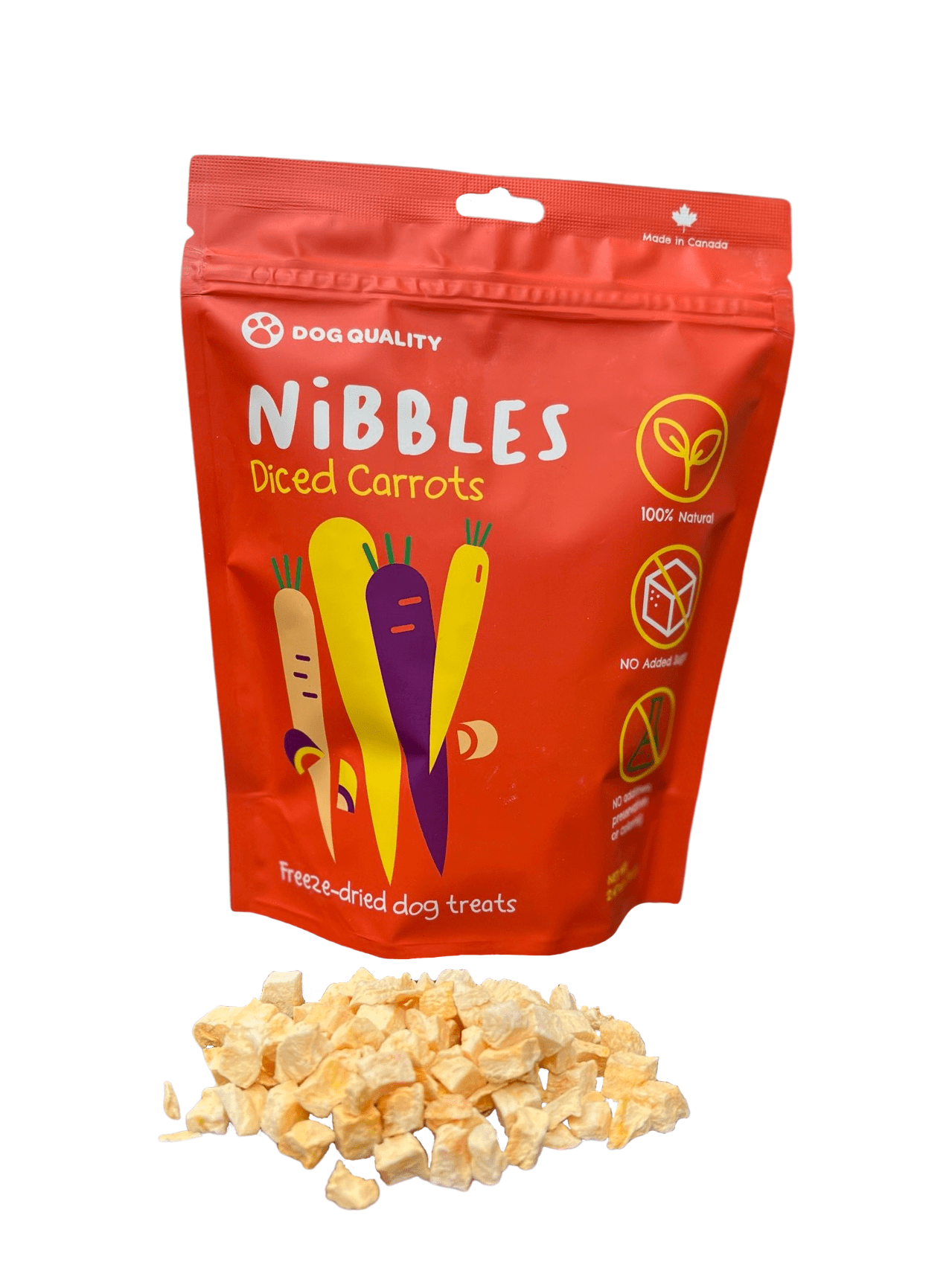 Nibbles FreezeDried Diced Carrots Dog Treat 100 Natural, No