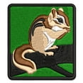 thumbnail image 1 of Nibbling Chipmunk Applique Multi-Color Embroidered Hook & Loop Patch - 2.5 Inch Small, 1 of 5