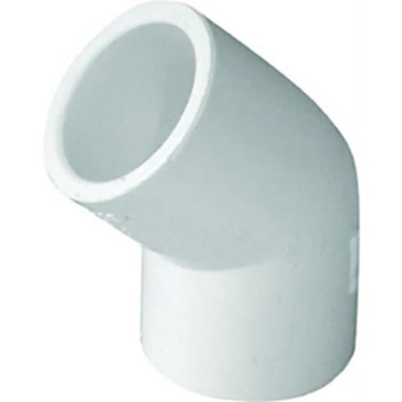 Nibco F01620S 0.75 in. 45 deg Slip PVC Streamline Elbow, White