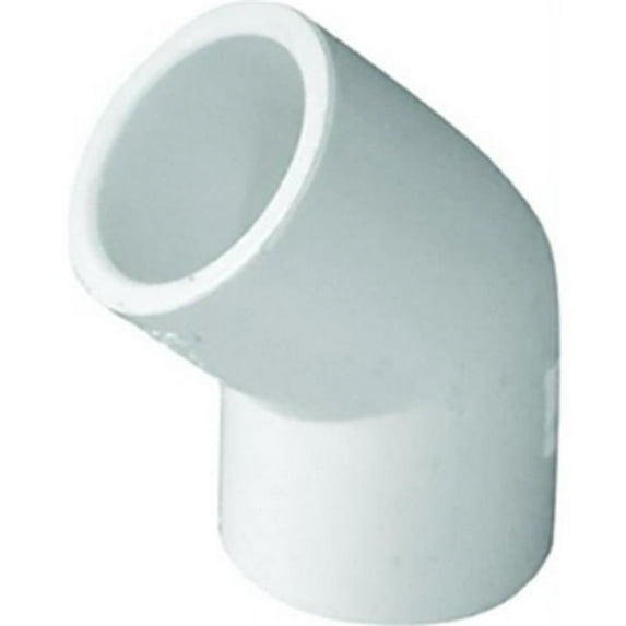 Nibco F01620S 0.75 in. 45 deg Slip PVC Streamline Elbow, White