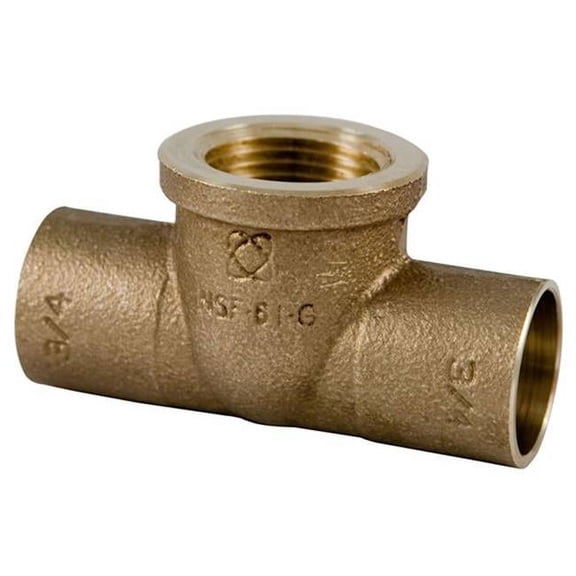 Nibco Reducing Tee,Cast Bronze,C x C x FNPT 712R 1X1X1/2