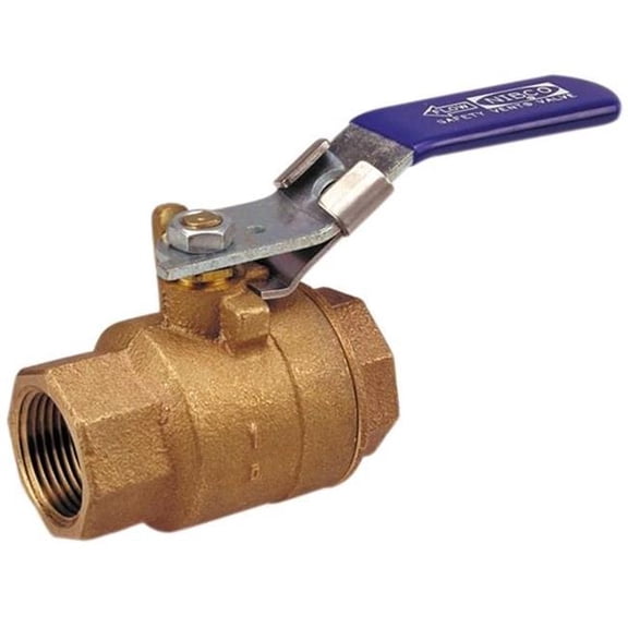 Nibco T58570SV12 12 1 in. NP Bronze 600PSI Third Full Port Ball Valve Safety-Vent