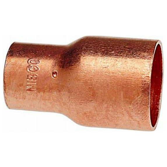 Nibco W00765T Copper Pipe Reducer Coupling With Stop, 3/4 x 1/2 In. CxC - Quantity 25