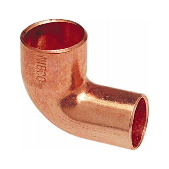 Nibco W01560T Copper Pipe 90-Degree Elbow, 3/4 In. FTGxC - Quantity 25