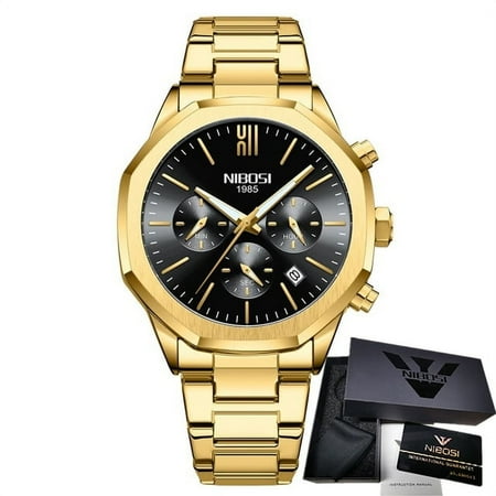 Nibosi 2022 New Top Brand Luxury Watch For Men Waterproof Chronograph Date Quartz Clock Sports Wristwatch Relogio Masculino - Quartz Wristwatches