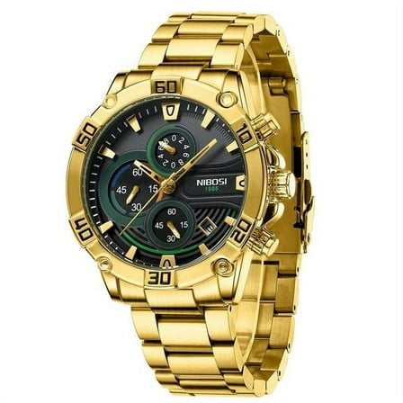 Nibosi 2022 New Watch For Men Luxury Gold Fashion Quartz Clock Analog Chronograph Sport Waterproof Wristwatch Relogio Masculino - Quartz Wristwatches